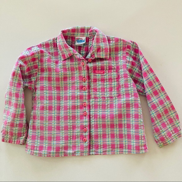 Oshkosh Vintage USA 4T Pink Plaid Shirt Toddler